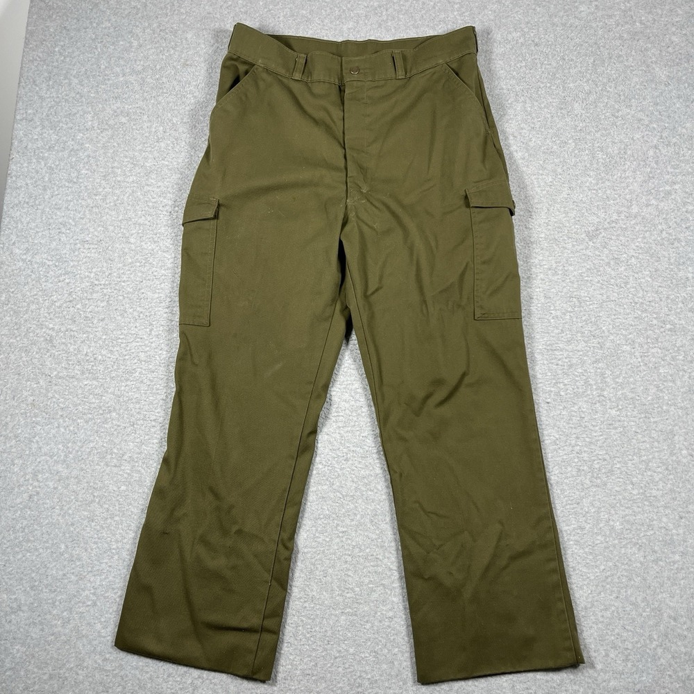 Vintage Boys Scouts of America Pants Mens 34x28 Green Cargo Talon Zip 70s 80s